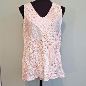 Vintage Blue Sky Patchwork Floral Tank Size XL